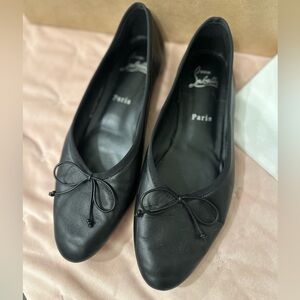 Christian Louboutin Soniettina Black Leather Flats